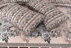 GOLDEN GRAY PRINTED PURE COTTON BEDSHEET ASH-4007