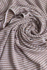 Premium Cotton Stripe Bath Towel Set – Pack of 2 (Beige & Brown)