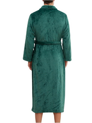 GREEN Unisex Soft Plush Fleece Hooded Bathrobe with Slipper for Men