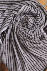 Premium Cotton Stripe Bath Towel Set – Pack of 2 (Beige & Brown)