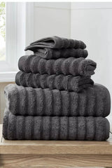Premium Dark Gray Cotton Towels Set | Pack of 5