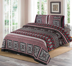 SIGNNATURE SIGO PRINTED PURE COTTON BEDSHEET ASH-4007