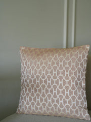 Tea Pink Lattice Cushion Cover
