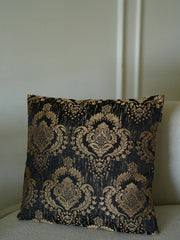 Camilla Golden & Black Floral Cushion Cover