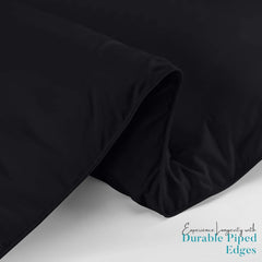Soft Black Quilted Comforter with Corner Tabs