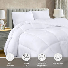 Soft White Quilted Comforter with Corner Tabs