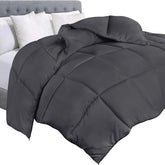Soft Gray Quilted Comforter with Corner Tabs