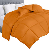 Soft Burnt Orange Quilted Comforter with Corner Tabs