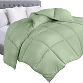 Soft Saga Green Quilted Comforter with Corner Tabs