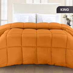 Soft Burnt Orange Quilted Comforter with Corner Tabs
