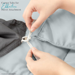 Soft Light Gray Quilted Comforter with Corner Tabs