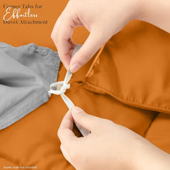 Soft Burnt Orange Quilted Comforter with Corner Tabs