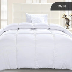 Soft White Quilted Comforter with Corner Tabs