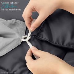Soft Gray Quilted Comforter with Corner Tabs