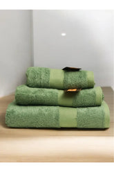 Prev Next Green Cotton Towel Set – Pack of 3, Soft & Absorbent