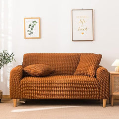 RUFFELED SUR SUCKER TURKISH SOFA COVER - Copper Colour