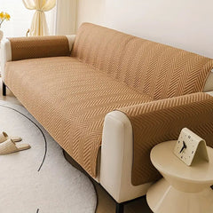 New MAT ULTRASONIC SUPER SOFT SOFA COVER-COPPER BROWN