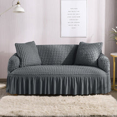 RUFFELED SUR SUCKER TURKISH SOFA COVER - Dark grey
