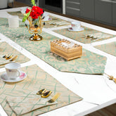 Frosted Green Filigree Table Set