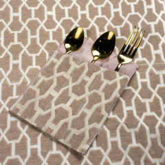 Floral Tea Pink Embossed Textured Table Set