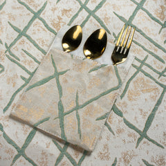 Frosted Green Filigree Table Set