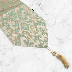 Frosted Green Filigree Table Set