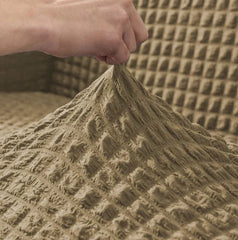 RUFFELED SUR SUCKER TURKISH SOFA COVER - Mouse Color