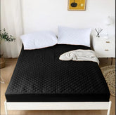 Quilted Cotton Waterproof Mattress Protector - Black