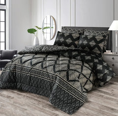 SIGNATURE BLACK TAJ COTTON COMFORTER SET-7PCS