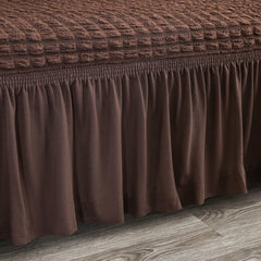 RUFFELED SUR SUCKER TURKISH SOFA COVER - Brown