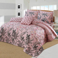 SIGNATURE S.G PINK COTTON COMFORTER SET-7PCS