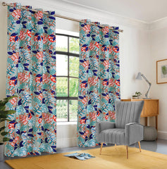 EXPORT COTTON DUCK PRINTED CURTAINS ECDPC-094 (Pair Of 2)
