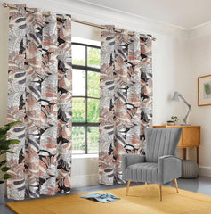 EXPORT COTTON DUCK PRINTED CURTAINS ECDPC-093 (Pair Of 2)