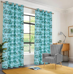EXPORT COTTON DUCK PRINTED CURTAINS ECDPC-086 (Pair Of 2)