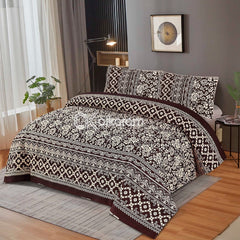 PRINTED SATEEN BEDSHEET SET ASH-4090