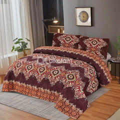 PRINTED SATEEN BEDSHEET SET ASH-4086