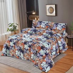 PRINTED SATEEN BEDSHEET SET ASH-4081