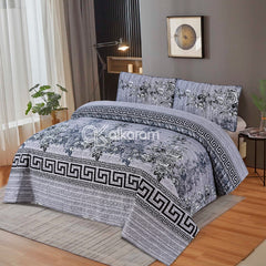 PRINTED SATEEN BEDSHEET SET ASH-4078