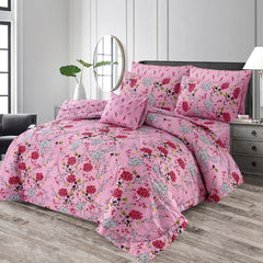 SIGNATURE PINK FLOR COTTON COMFORTER SET-7PCS