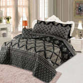 SIGNATURE BLACK PALERMO COTTON COMFORTER SET-7PCS
