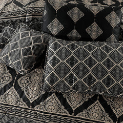 SIGNATURE BLACK PALERMO COTTON COMFORTER SET-7PCS