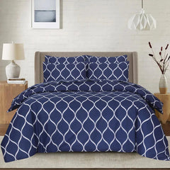 BLUE PURE COTTON COMFORTER SET-6PCS