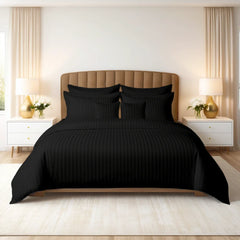 BLACK STRIPE SUMMER COMFORTER SET- 8 Pcs