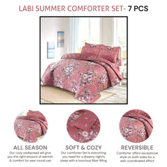 SIGNATURE PINK COTTON COMFORTER SET-7PCS