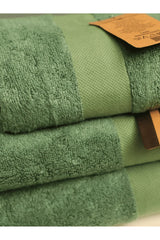 Prev  Next  Green Cotton Towel Set – Pack of 3, Soft & Absorbent