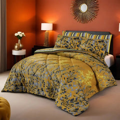 SIGNATURE YELLOW LEAF COTTON COMFORTER SET-7PCS