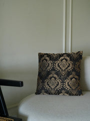 Camilla Golden & Black Floral Cushion Cover