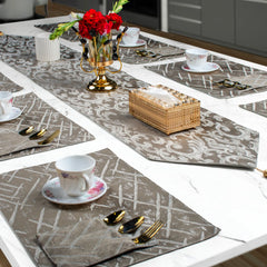 Diana Charcoal Embossed Textured Table Set