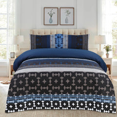 BLUE LEAF PURE COTTON COMFORTER SET-7PCS