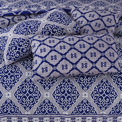 BLUE VERCASE ASH-1021  COTTON COMFORTER SET-7PCS